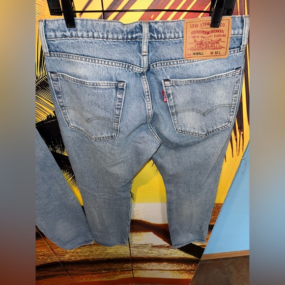 Levi’s Premium Hi Ball Tapered Light Washed Distressed Jeans - Picture 9 of 10